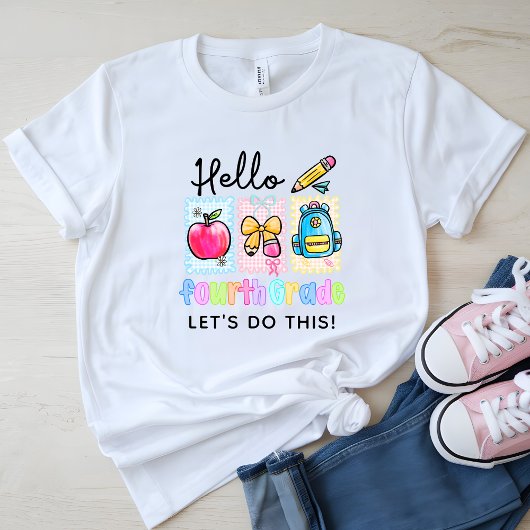 Schattigeste Hallo vierde graad preppy T-shirt