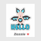 Schattigeste Hallo vleermuis met tekst Sticker (Vel)