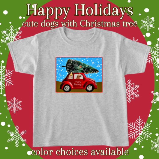 Schattigeste Prettige feestdagen Deogs met Kerstbo T-shirt