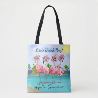 Schattigste Hallo roze? Zomerflamingo's op het str Draagtas