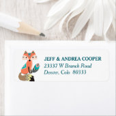 SchattigTeal Tribal Fox met Veer Etiket (Insitu)