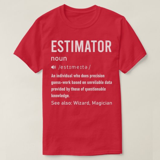 Schatting van de definitie t-shirt (Design voorkant)