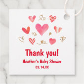 Schattje Valentijnsdag Baby Shower Dankjewel Bedankjes Labels (Achterkant)