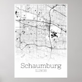 Schaumburg Map - Illinois - City Map Poster (Voorkant)