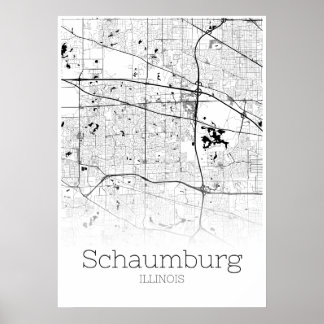 Schaumburg Map - Illinois - City Map Poster