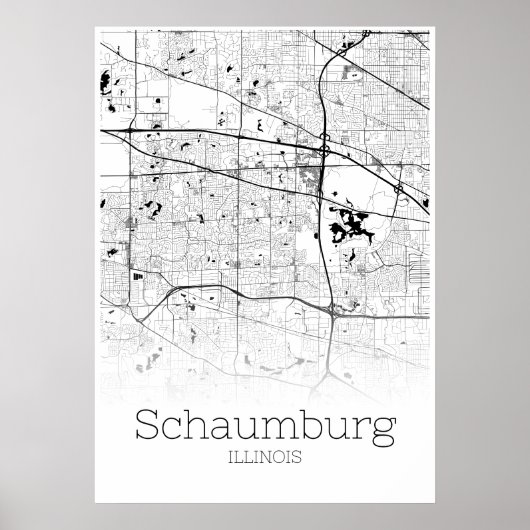 Schaumburg Map - Illinois - City Map Poster (Voorkant)