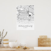 Schaumburg Map - Illinois - City Map Poster (Keuken)