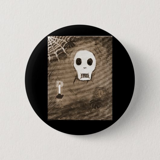 schedel0017 ronde button 5,7 cm (Voorkant)