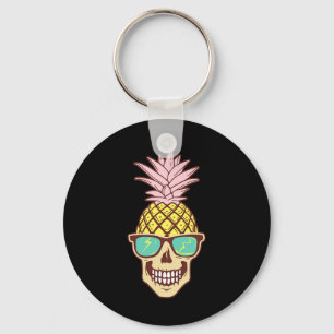 Schedel Ananas Fruit Zonnebril Hawaiian Aloha Beac Sleutelhanger