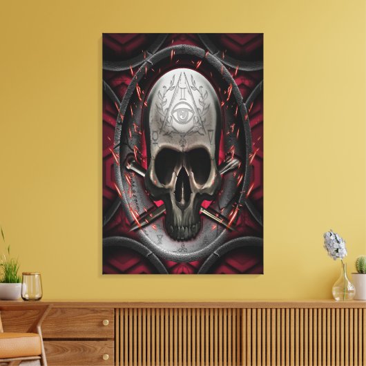 Schedel Ars longa Vita brevis Canvas Afdruk (Insitu (Woonkamer))