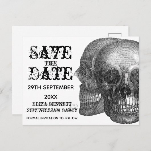 Schedel Bewaar het Datum Briefkaart (Voorkant / Achterkant)