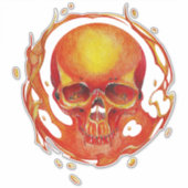 schedel Blaze vuur Sticker (Voorkant)