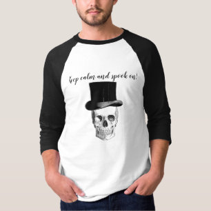 schedel Blijf kalm en spook op mannen T-shirt