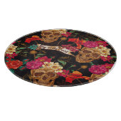 Schedel Bloemen Dag Dode Achtergrond Snijplank (Hoek)