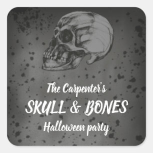 Schedel & Botten Halloween Vierkante Sticker