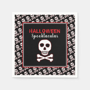Schedel & Botten, Rode Halloween Feest Servet
