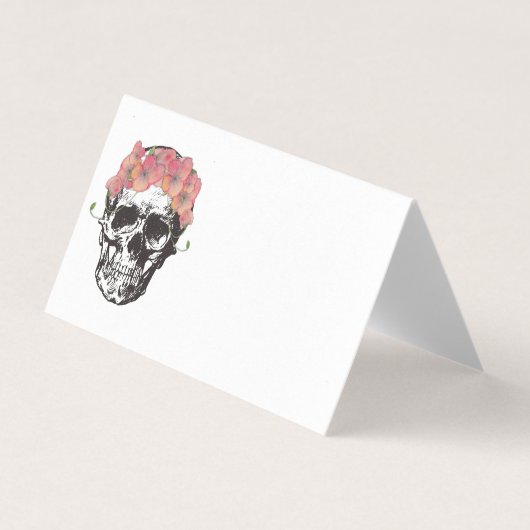 Schedel bruiloft papavers kaart (Voorkant)