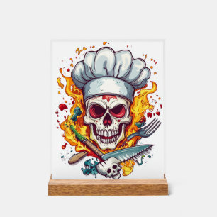 Schedel Chef Keuken Meester Acryl Bord