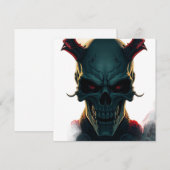 Schedel Comics stijl illustratie Fantasie Kunst Feestdagenkaart (Voorkant / Achterkant)