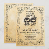 Schedel Couple's Douche Party Halloween Gothic Kaart (Voorkant / Achterkant)