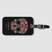 Schedel Dag van de dode halloween feest Bagagelabel (Voorkant (horizontaal))