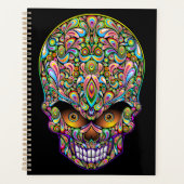 Schedel Decoratief Psychedelisch Kunstontwerp Planner (Voorkant)