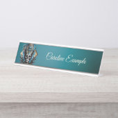 Schedel die het mystieke aura belichaamt bureau naambordje (Voorkant)