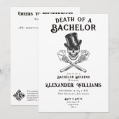 Schedel Dood van een Bachelor Poker Bachelor Party Kaart (Voorkant / Achterkant)