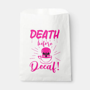 Schedel dood voor decaf skelet koffie roze bedankzakje