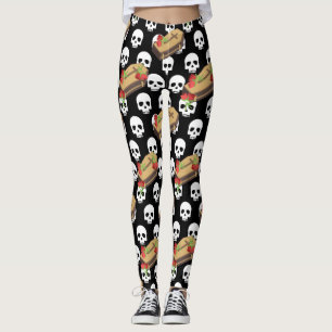 Schedel doodskist emoji's leggings