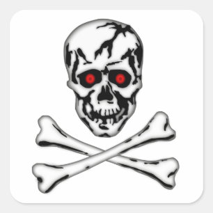 Schedel & Dwarsbeen! Vierkante Sticker