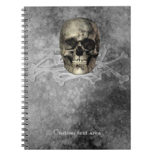 Schedel & een stapel botten Halloween Gotisch Notitieboek