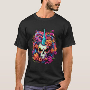 Schedel Eenhoorn Mythische Wezens Kunst Tropische T-shirt