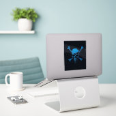 Schedel en Been Sticker (Laptop op bureau)