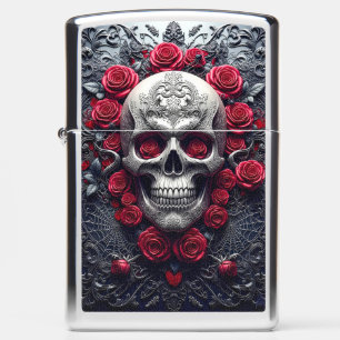 Schedel en bloemen met barok effect