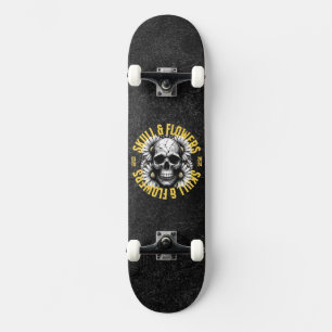 Schedel en bloemen Skateboard