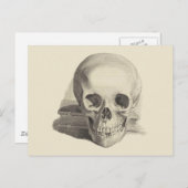 schedel en boek briefkaart (Voorkant / Achterkant)