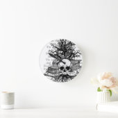 schedel en boeken ronde klok (Huis)