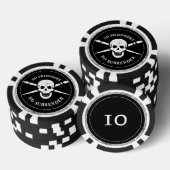 Schedel en Botten borstel en penspaanders Poker Chips (Opstapeling)