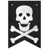 Schedel en Botten Halloween Verjaardag Banner (Eerste vlag)