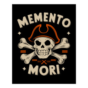 Schedel en botten met een piraat pet - Memento mor Perfect Poster