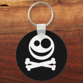 Schedel en Botten. Wit en Zwart. Sleutelhanger (Voorkant)