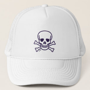 Schedel en botten witte schuim trucker cap