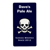 Schedel en Cross Botten Mini Bierlabel