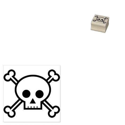 Schedel en crossbones 3 illustratie art stempel (Gestempeld)