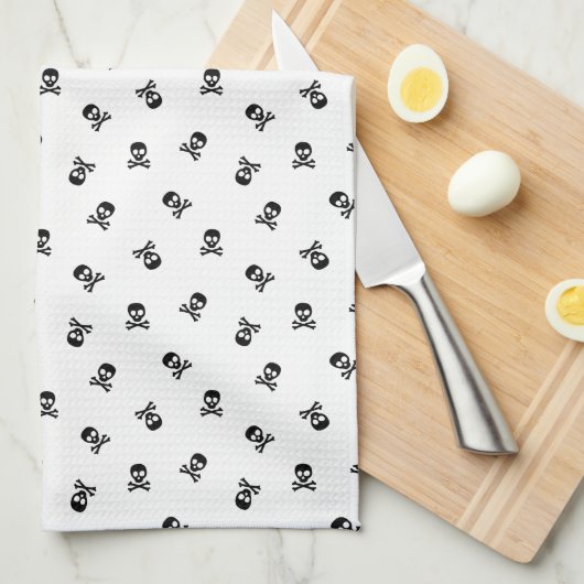 Schedel en Crossbones Halloween Theedoek (Quarter Fold)