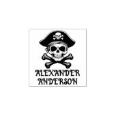 Schedel en Crossbones Personaliseer Rubber Stamp Rubberstempel (Afrduk)