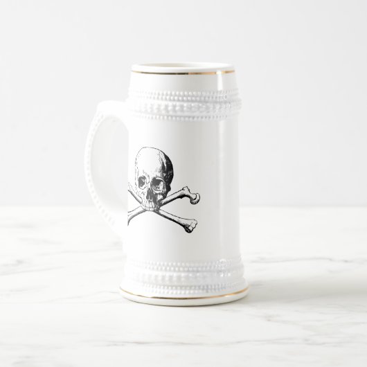Schedel en Crossbones Pirate Jolly Roger Bierpul (Voorkant links)