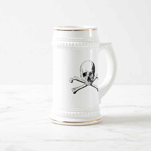 Schedel en Crossbones Pirate Jolly Roger Bierpul (Voorkant rechts)