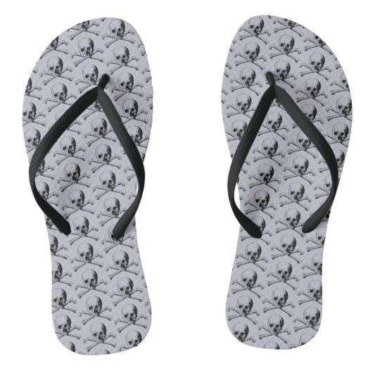 Schedel en Crossbones Pirate Jolly Roger Teenslippers (Voetbed)